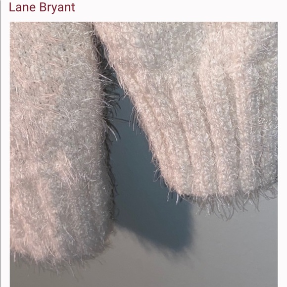 Lane Bryant eyelash v neck sweater cream 14/16 NWT - Picture 3 of 3